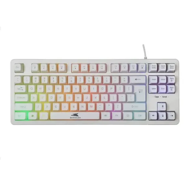 Baracuda KRILL Herná membránová klávesnica / US layout / 1.5m / RGB / USB / Antighosting 19 kláves / biela (KRILL-W)