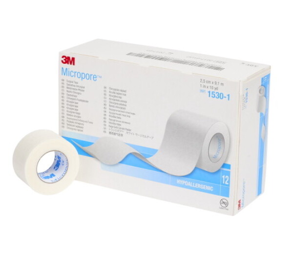 3M MICROPORE náplasť 2,5 cm x 9,1 m cievka 12 kusov