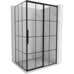 MEXEN/S - Rox sprchovací kút posuvný pravá 125 x 70, čierna kratka, čierna 8C2-125-070-70-77-P