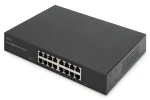 Digitus DN-80112-2 čierna / Switch / 16 portov Gigabit Ethernet / Unmanaged / 19" rack / bez ventilátora (DN-80112-2)