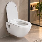 OLSEN SPA - Závesné WC TIBERA RIMLESS, so sedadlom Soft-close, priznaná montáž OLKZT1055