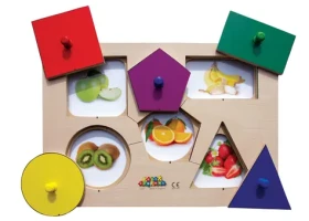Just Jigsaws 391 Tvary a pamäť - drevené doskové puzzle 6 dielov a 4 predlohy