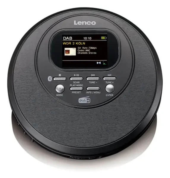 LENCO CD-500BK čierna / Prenosný CD prehrávač / MP3 / DAB+ / FM / 3.5mm (CD-500BK)
