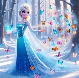 Norimpex Diamantové maľovanie Ľadová princezná s kúzelnými motýľmi