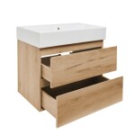 Kúpeľňová skrinka 2 zásuvková s umývadlom SAT B-Way 79x50x45 cm dub mat BWAY280OAKU2BI BWAY280OAKU2BI