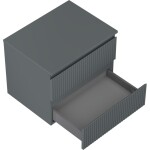 MEXEN/S - Rivel kúpeľňová skrinka pod umývadlo 60 cm s doskou, 2 zásuvky, reliéf, grafit mat 91A20-06047-2-BFFC66