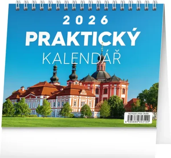 NOTIQUE Stolný kalendár Praktický kalendár s citátmi 2026, 16,5 x 13 cm (PGS-35310)