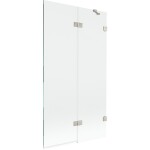 MEXEN/S - Lunar vaňová zástena 2-krídlová pravá 100 x 150, transparent, nikel kartáčovaný 897-100-100-97-00-P