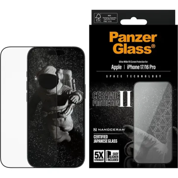 PanzerGlass Ceramic II Apple iPhone 17/16 Pro s inštalačným rámčekom (PG98539)