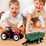 MalPlay TRAKTOR FARMÁRSKY 47cm S ODNÍMATEĽNÝM PRÍVESOM + FIGÚRKA FARMÁRE