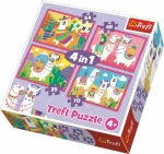 Trefl - Puzzle - Veselé Lamy 4v1