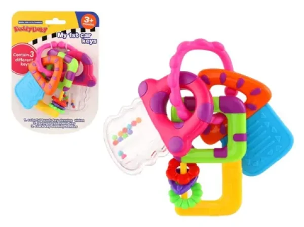 TEDDIES Hrkálka a hryzátko kľúča / Hrkálka / Plast / od 3 mesiacov