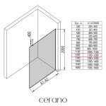CERANO - Sprchová zástena Walk-in Onyx Top Round Ľ/P - 8 mm - okrúhla vzpera - čierna matná, bronzové sklo - 120x200 CER-689014