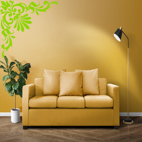 Veselá Stena Samolepka Ornament do rohu Farba: zelená, Veľkosť: 100 x 100 cm
