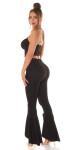 Sexy Koucla Musthave flared pants with slit black