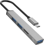 Orico USB hub hliníkový / USB hub / 1x USB-A 3.1 / 2x USB-A 2.0 / čítačka kariet microSD / kábel 15 cm (AH-12F-GY-BP)