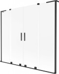 MEXEN/S - Velar L Duo dvojkrídlová posuvná vaňová zástena 180 x 150, dekor, čierna 896-180-003-32-70