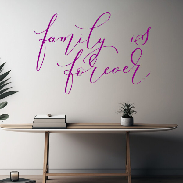 Veselá Stena Samolepka Family is forever Farba: fialová, Veľkosť: 100 x 72 cm
