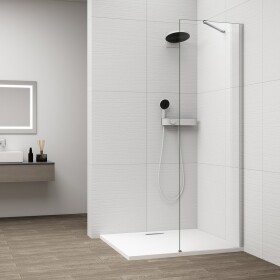 POLYSAN - ESCA CHROME jednodielna sprchová zástena na inštaláciu k stene, číre sklo, 600 ES1060-01