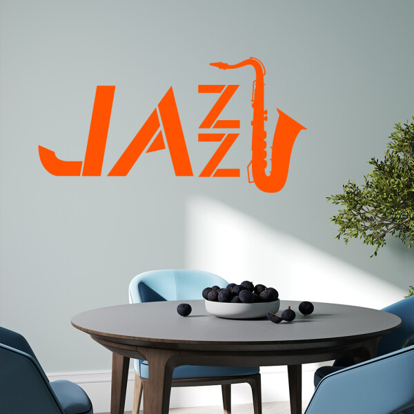 Veselá Stena Samolepka Jazz Farba: oranžová, Veľkosť: 80 x 41 cm