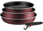 TEFAL Ingenio L7249302 vínová čierna / Sada riadu / 4 ks / 2x panvica / hlboká panvica 24 cm / odnímateľná rukoväť (3168430370616)