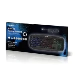 Nedis US herná klávesnica / Membránová klávesnica / LED podsvietenie / USB / 1,5 m / US (GKBD100BKUS)