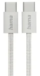 HAMA Fabric béžová / Nabíjací kábel / USB-C - USB-C / 1 m / opletený nylon