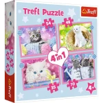 Trefl - Puzzle - Veselé mačičky 4v1