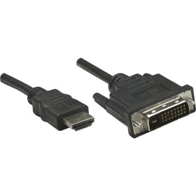 Manhattan DVI / HDMI káblový adaptér DVI-D 24+1pol. Zástrčka, Zástrčka HDMI-A 3.00 m čierna 372510 pozlátené kontakty, UL certifikácia DVI kábel; 372510