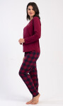 Dámske dlhé pyžamo Emma vínová M
