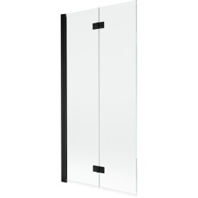 MEXEN - MIST vaňová zástena 90x150 cm 6mm 2-s, čierna, číra, ľavá 8A9-090-002-70-00-L