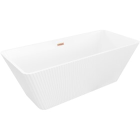 MEXEN/S - Tava voľne stojaca vaňa reliéf 170 x 75, biela, sifón a prepad meď kartáčovaná 52851707500-65