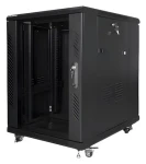 Lanberg 15U 19" čierna / Stojanový rozvádzač / 600×800 mm / Flat pack / Voľne stojaci (FF01-6815-12B)