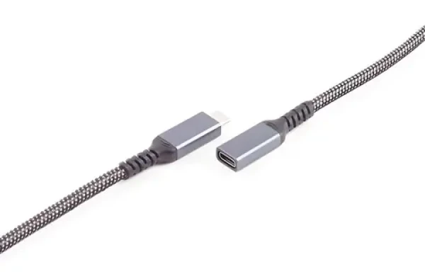 Shiverpeaks USB-C predlžovací kábel / Predlžovací kábel / USB-C(M) - USB-C(F) / USB 3.2 / PD / textilný / 1,5 m (BS14-74006)