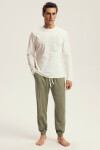PÁNSKE PYŽAMO LOCAL 43464 AW25 ECRU-GREEN XL