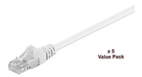 MicroConnect CAT5e U/UTP VALUEPACK 15m biela / PVC / 5ks (V-UTP515WVP)