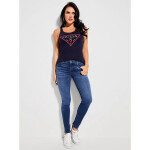 GUESS tielko Triangle Logo Tank modré XS Modrá