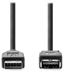 Nedis USB-A (M) - USB-A (F) 3.2 Gen1 3M čierna / Predlžovací kábel / 5 Gbps / okrúhly (CCGL61010BK30)