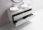 CERANO - Kúpeľňová skrinka Carole + doska pod umývadlo Navira Pro - 36 mm - biela matná - 120x51,6x46 CER-668264