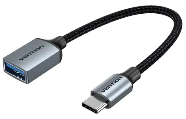 Vention / OTG kábel / USB-C (M) - USB-A 3.0 (F) / 0,15 m / šedá / USB 3.2 Gen 1 (CCXHB)
