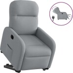 VidaXL vidaXL Podnoszony fotel masujący, elektryczny, rozkładany, jasnoSivý