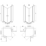 MEXEN/S - Mist L Duo sprchovací kút dvere krídlové 105 x 100, čierna dekor, čierna 8A4L-105L-100P-70-77