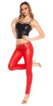 Sexy lowcut-Skinny-Pants in leatherlook with studs black L