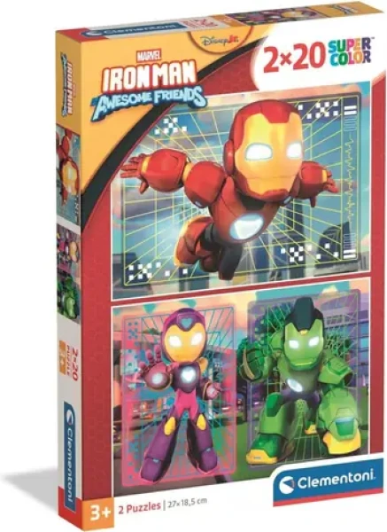 Clementoni 24828 Puzzle Iron Man a jeho úžasní priatelia 2x20 dielikov