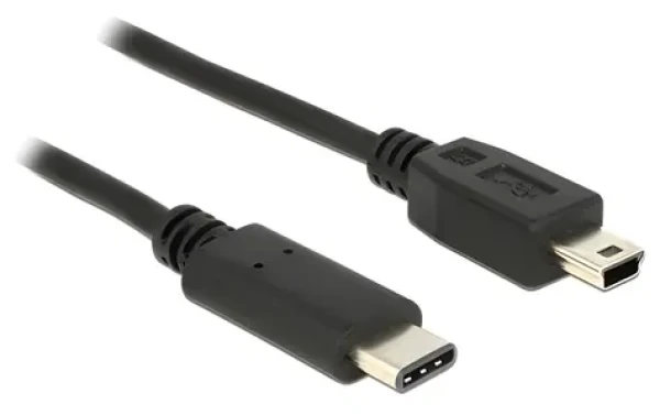 DeLock USB C - Mini-B čierna / Kábel / USB 2.0 / 1 m (83603)