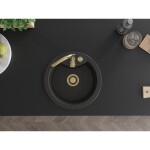 MEXEN/S MEXEN/S - Diego granitový drez 1 488 x 480 mm, čierna/zlatý metalik, + zlatý sifón 6512481000-75-G