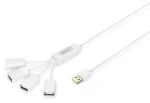 Digitus USB 2.0 Hub 4-portový / USB hub / 4X USB-A / napájací konektor DC 2,5mm (DA-70216)