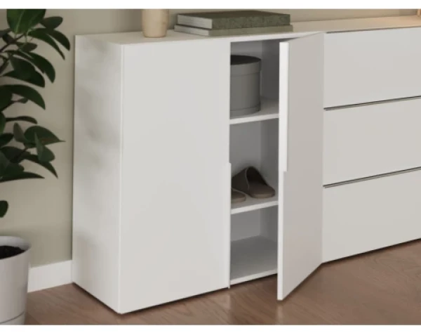 Úložná skrinka/botník Oreso 76 cm, biela%