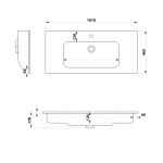 SAPHO - PIEDRA keramické umývadlo nábytkové 101x46,5cm, biela 43101