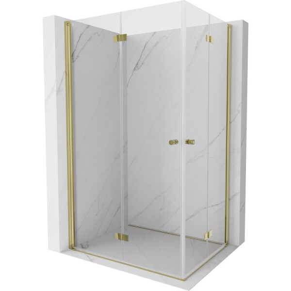 MEXEN/S - Mist-F Duo sprchovací kút skladacie dvere ľavá 120 x 70, transparent, zlato 8A6-120L-070P-50-00